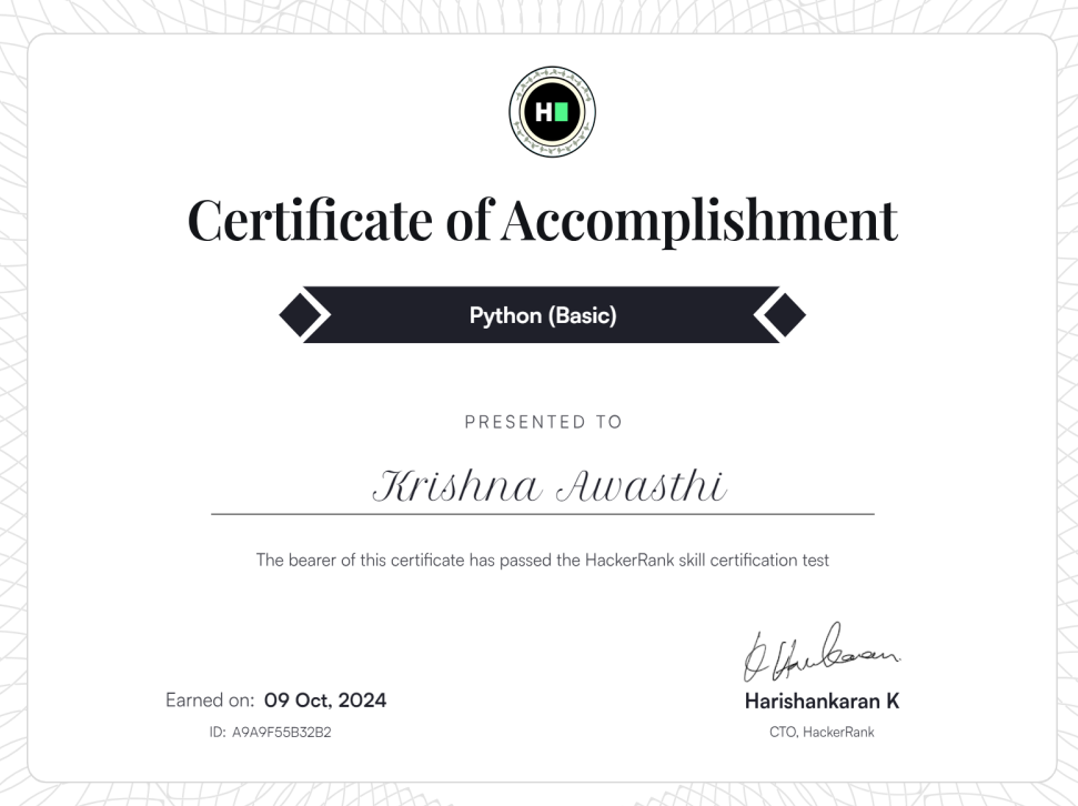 Python (Basic) Certification